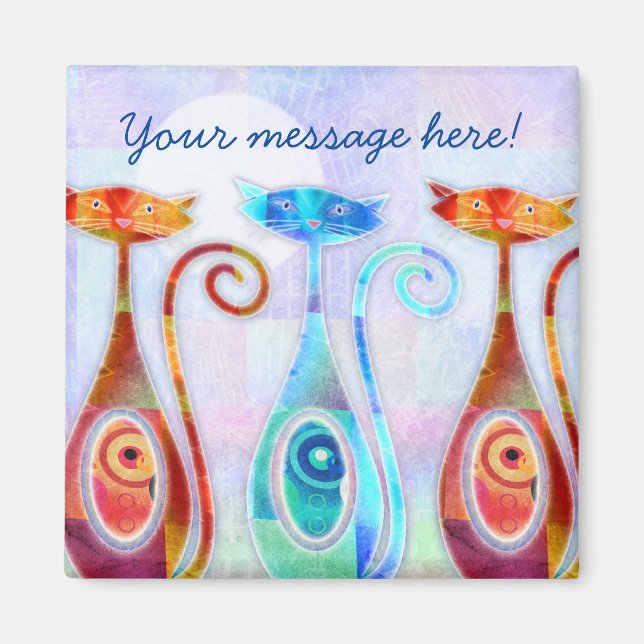 Aimant Cool Moonkats Custom Textured Collage (Devant)