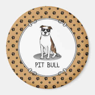 Aimant Cool Pit Bull et lunettes de soleil (lt brindle bl