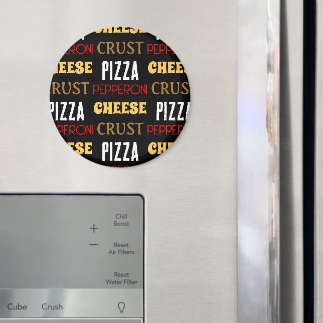 Aimant Cool plaisir pizza pepperoni fromage croûte texte  (In situ (réfrigérateur))
