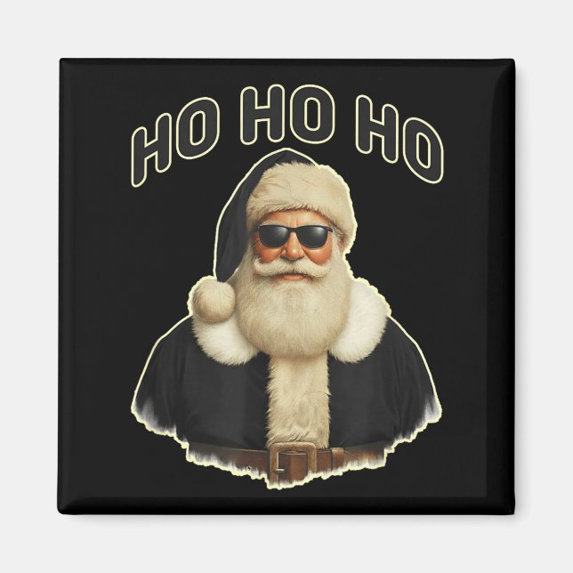 Aimant Cool Santa In Black Hat Sungles Graphic  (Devant)