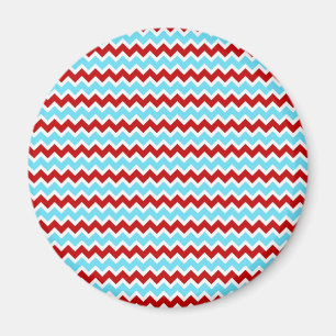 Aimant Cool tendance Turquoise Turquoise Rouge Chevron Zi