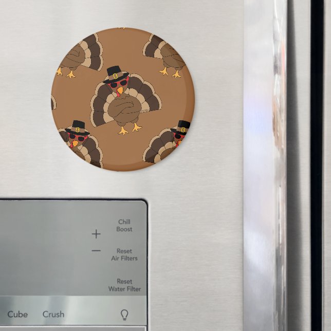 Aimant Cool Turquie Thanksgiving fun brown motif (In situ (réfrigérateur))