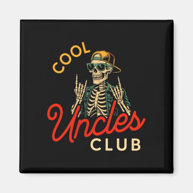 Aimant Cool Uncles Club Shirt Funny Skeleton Retro Uncle  (Devant)