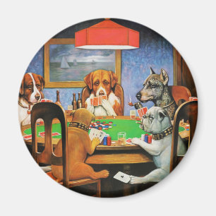 Aimant Coolidge Classique Jeu de Poker pour Chien Art Vin
