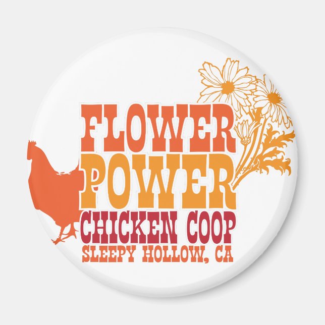 Aimant Coop de poulet à l'énergie des fleurs (Devant)