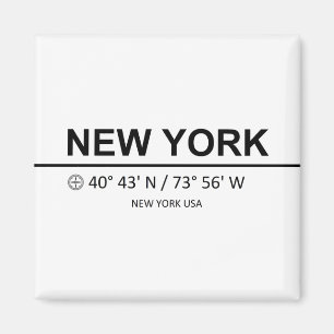 Aimant Coordonnées de New York - Coordonnées de New York