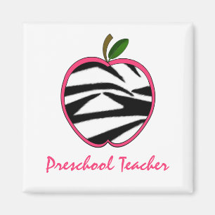 Aimant Copie préscolaire Apple de zèbre de professeur