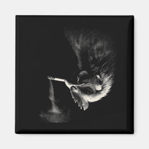 Aimant Coq Cool Fumant Un Cigarette Graphique D'art _1
