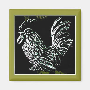 Aimant Coq sur le vert
