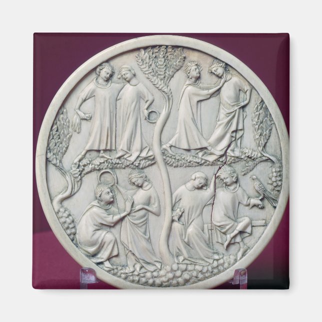 Aimant Coque miroir représentant des scènes courtoises, c (Devant)