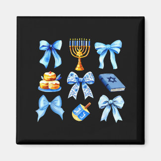 Aimant Coquette Bow Jewish Holiday Chanukah Hanukkah Meno