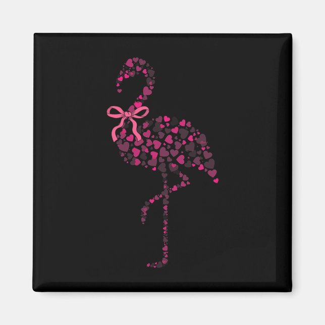 Aimant Coquette Flamingo Heart Cute Pink Valentine's Day  (Devant)