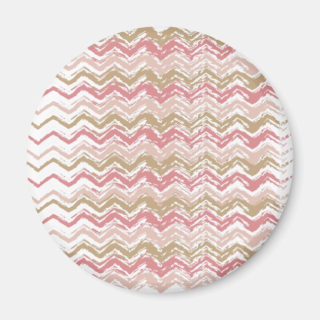 Aimant Coral Spice Scribble ZigZag Chevron Motif (Devant)