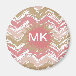 Aimant Coral Spice Scribble ZigZag Chevron Motif