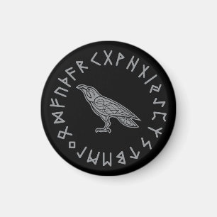 Aimant Corbeau Odin Viking Mythologie runes runique