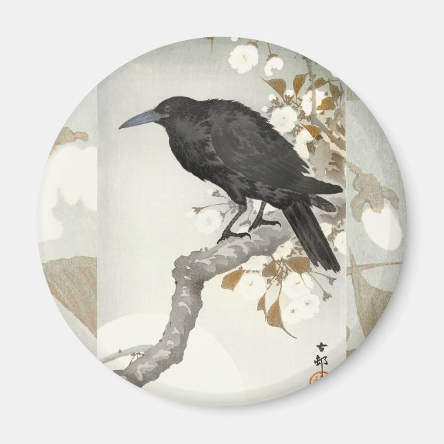 Aimant Corbeau Raven Koson Oiseau japonais (Devant)