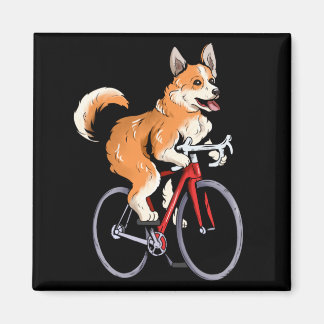 Aimant Corgi à vélo Biker Cycliste mignon