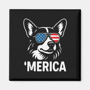 Aimant Corgi Amérique Drapeau Américain Patriotique 4 Jui