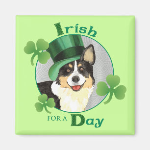 Aimant Corgi de Gallois de cardigan du jour de St Patrick