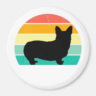 Aimant Corgi Sunset Retro