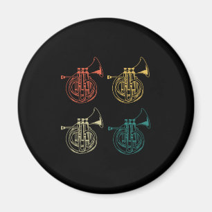 Aimant Corne de musique cadeau rétro France Horn Instrume