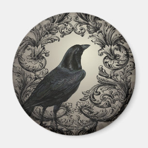 Aimant corneille vintage moderne de Halloween