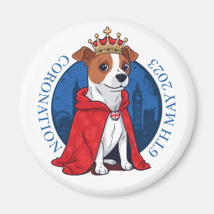 Aimant Coronation UK. Funny Jack Russell terrier chien
