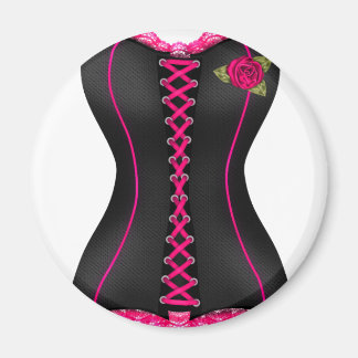 Aimant Corset noir rose