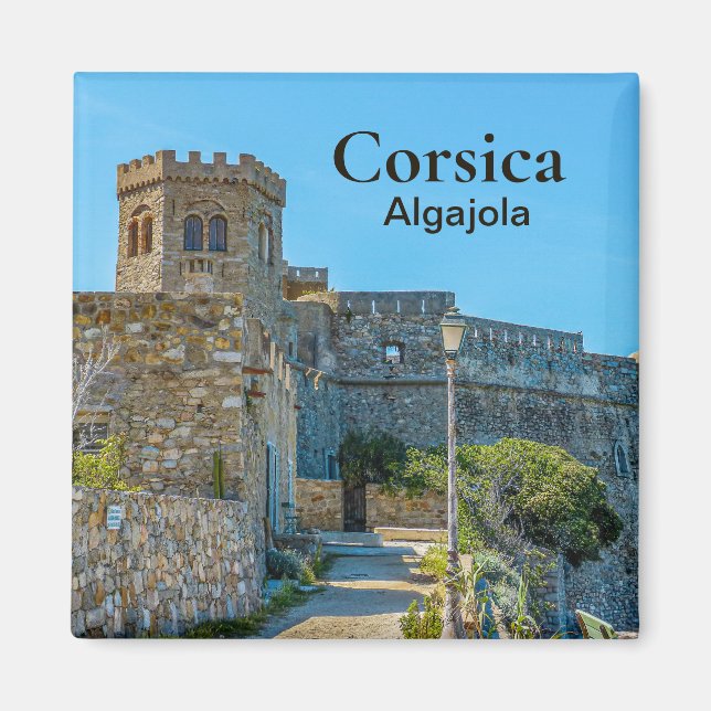 Aimant Corsica Algajola Château France Souvenir (Devant)