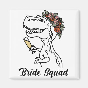 Aimant Cortège de mariage de dinosaure Demoiselle d'honne