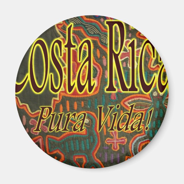 Aimant Costa Rica Folk Art Pura Vida (Devant)
