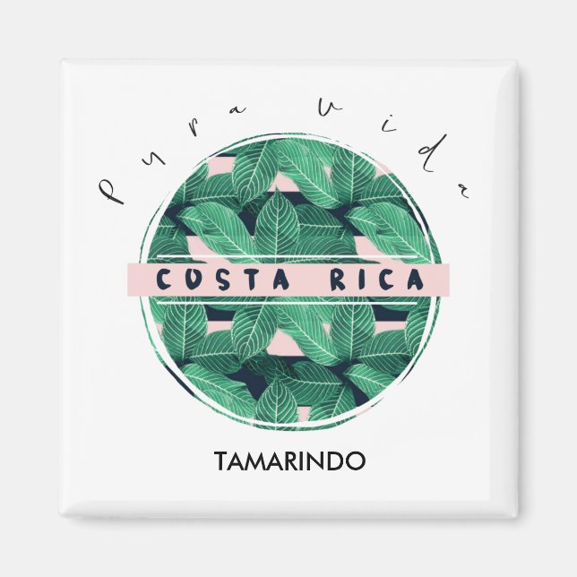 Aimant Costa Rica Jungle Feuilles Pura Vida Souvenir (Devant)