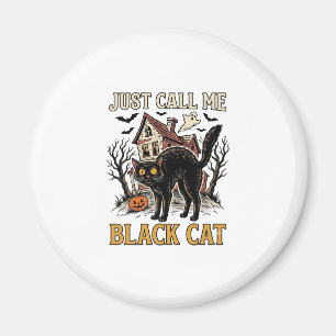 Aimant Costume de chat noir maison hantée drôle de T-shir