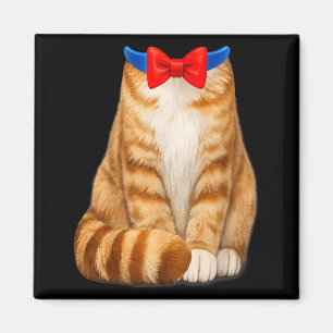 Aimant Costume de chat orange noeud papillon tabby mignon