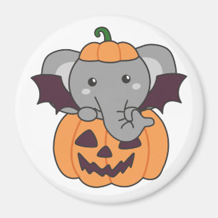 Aimant Costume de chaume Citrouille d'Halloween éléphant