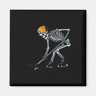 Aimant Costume de squelette de hockey sur glace Halloween