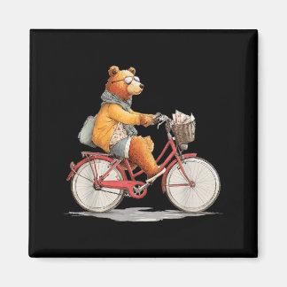 Aimant Costume de vélo Fleur Drôle avec Ours en Peluche p