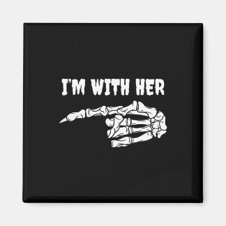 Aimant Costume For Couples I'm With Her Skeleton Matching