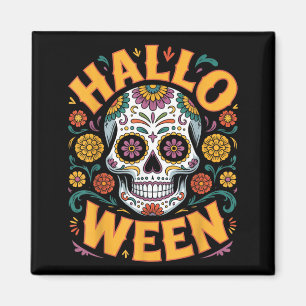 Aimant Costumes d'Halloween Crâne Typographie Graphique E