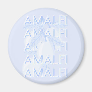 Aimant Côte d'Amalfi, Italie, Art Voyage, Preppy, Bleu