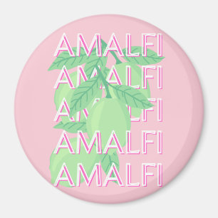 Aimant Côte d'Amalfi, Italie Art Voyage, Rose