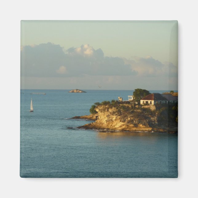 Aimant Côte d'Antiguan Beau paysage marin de l'île (Devant)