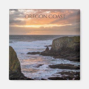 Aimant Côte de l'Oregon Yaquina Sunset Ocean Photo Souve