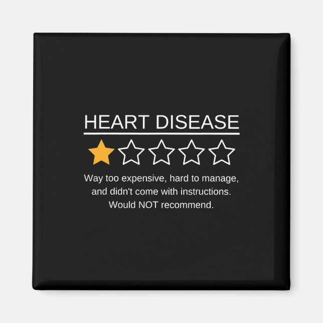 Aimant Cote étoile Attaque cardiaque Drôle Maladie cardia (Devant)