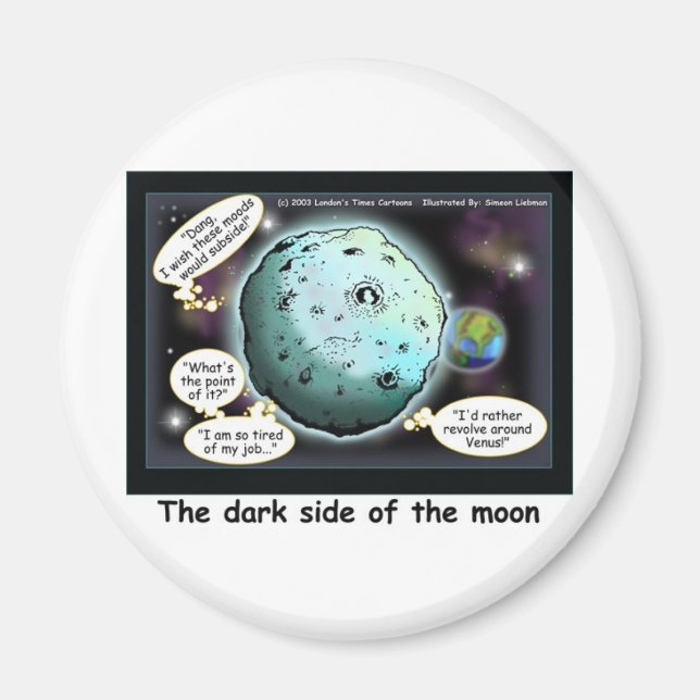 Aimant Côté Sombre De La Lune Drôle Drôle Dons Cartoon (Devant)