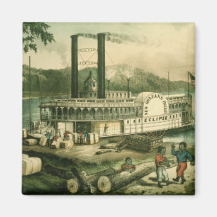 Aimant Coton de chargement sur le Mississippi, 1870