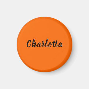 Aimant Couché personnalisé couleur unie orange néon