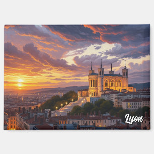 Aimant Coucher de soleil à Lyon France Basilique Voyage