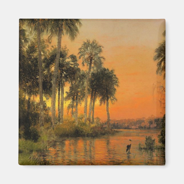 Aimant Coucher de soleil de Floride, tableau de Herman He (Devant)