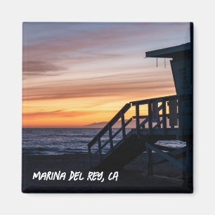 Aimant Coucher de soleil de l'heure d'or - Marina Del Rey